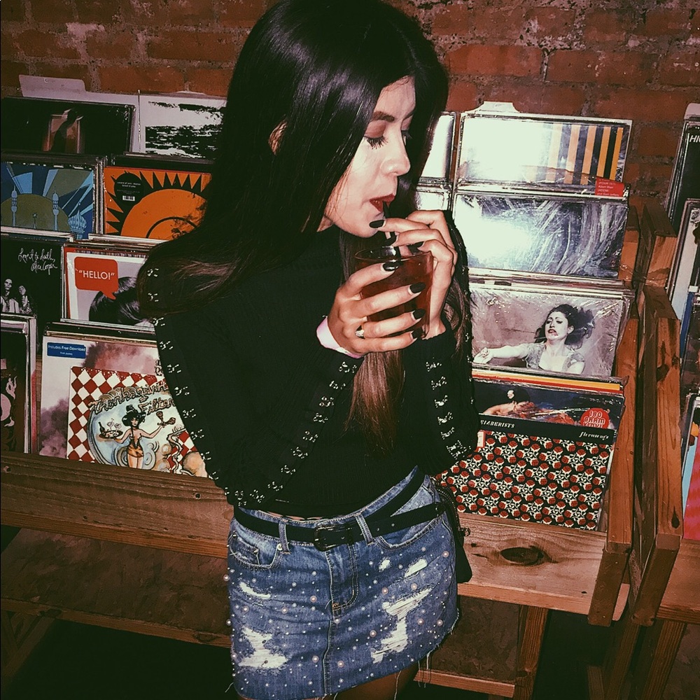 Black crop top sweater